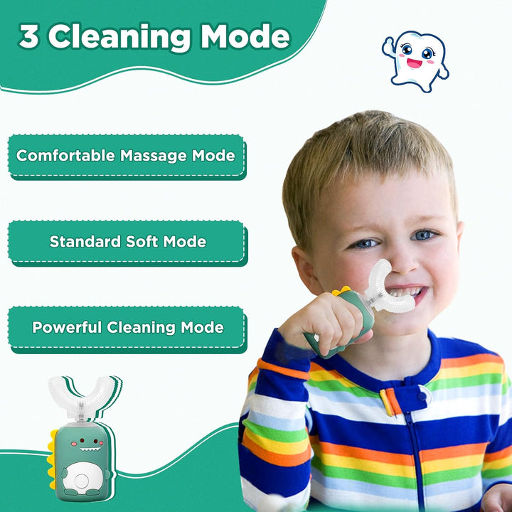 KAQINWX Cepillo de dientes eléctrico en forma de U para niños de 2...
