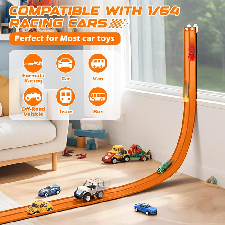 Flexible Race Car Track - Juego de iniciación de 15 pies con ventos...