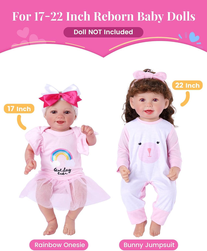 BABESIDE 11 piezas de ropa y juego Reborn para muñeca bebé de 17-22...