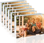 Egofine Paquete de 6 Marcos de Fotos de Acrílico 4x6, Marcos Transparentes de 20mm de Grosor, Marcos de Fotos Magnéticos de Doble Cara, Display de Escritorio Independiente