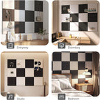 TSJOFFICE - Tablero de corcho grande para pared, tablero de anuncios de 48 x 36 pulgadas con 50 pasadores para decoración de oficina, tablero de alfileres, paquete de 12 azulejos de pared de fieltro
