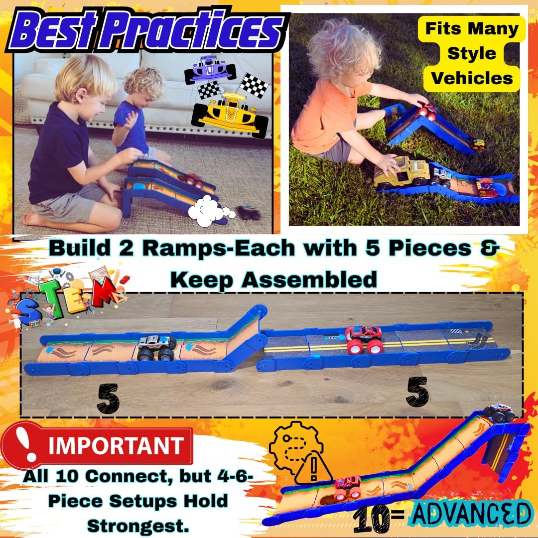 Redi-Rampz - Juego de construcción de rampas STEM - 10 piezas modul...