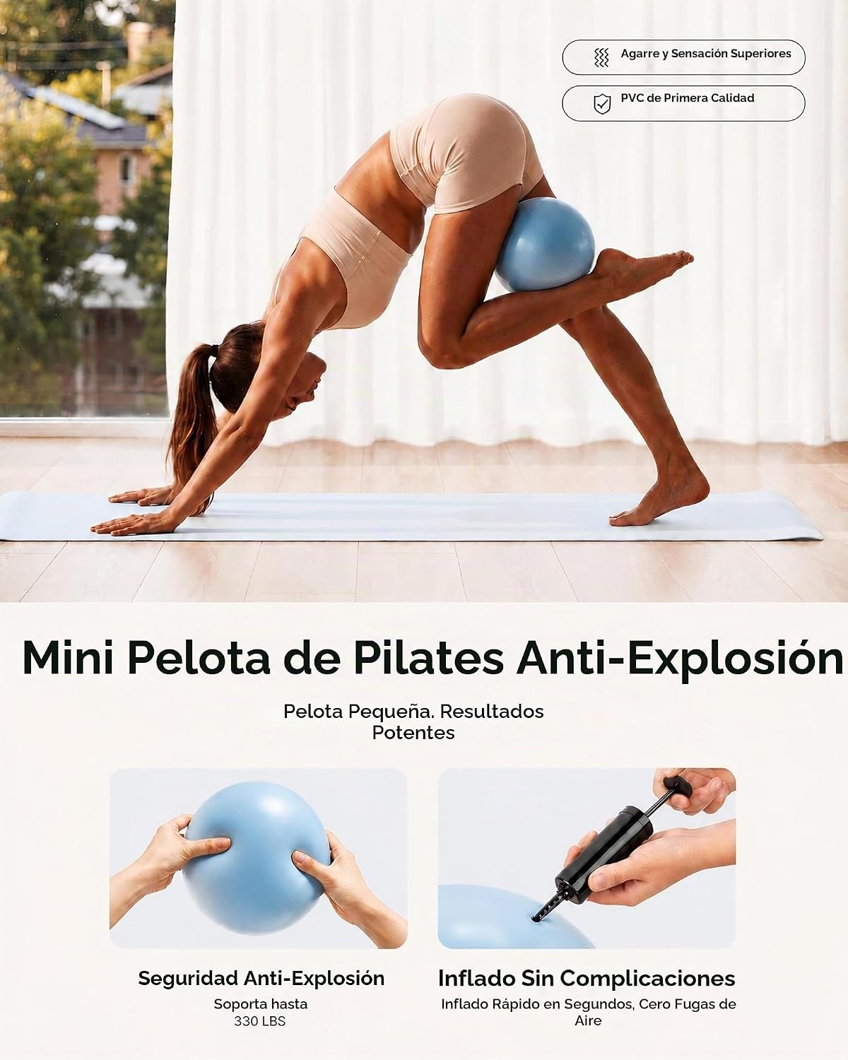 Juego de anillos de pilates – Círculo mágico de 14 pulgadas (38 libras de resistencia), bola de pilates de 9.8 pulgadas, 5 bandas de resistencia y guía de ejercicios incluida para entrenamientos