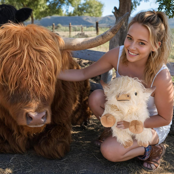 2 animales de peluche de vaca de las tierras altas para microondas,...
