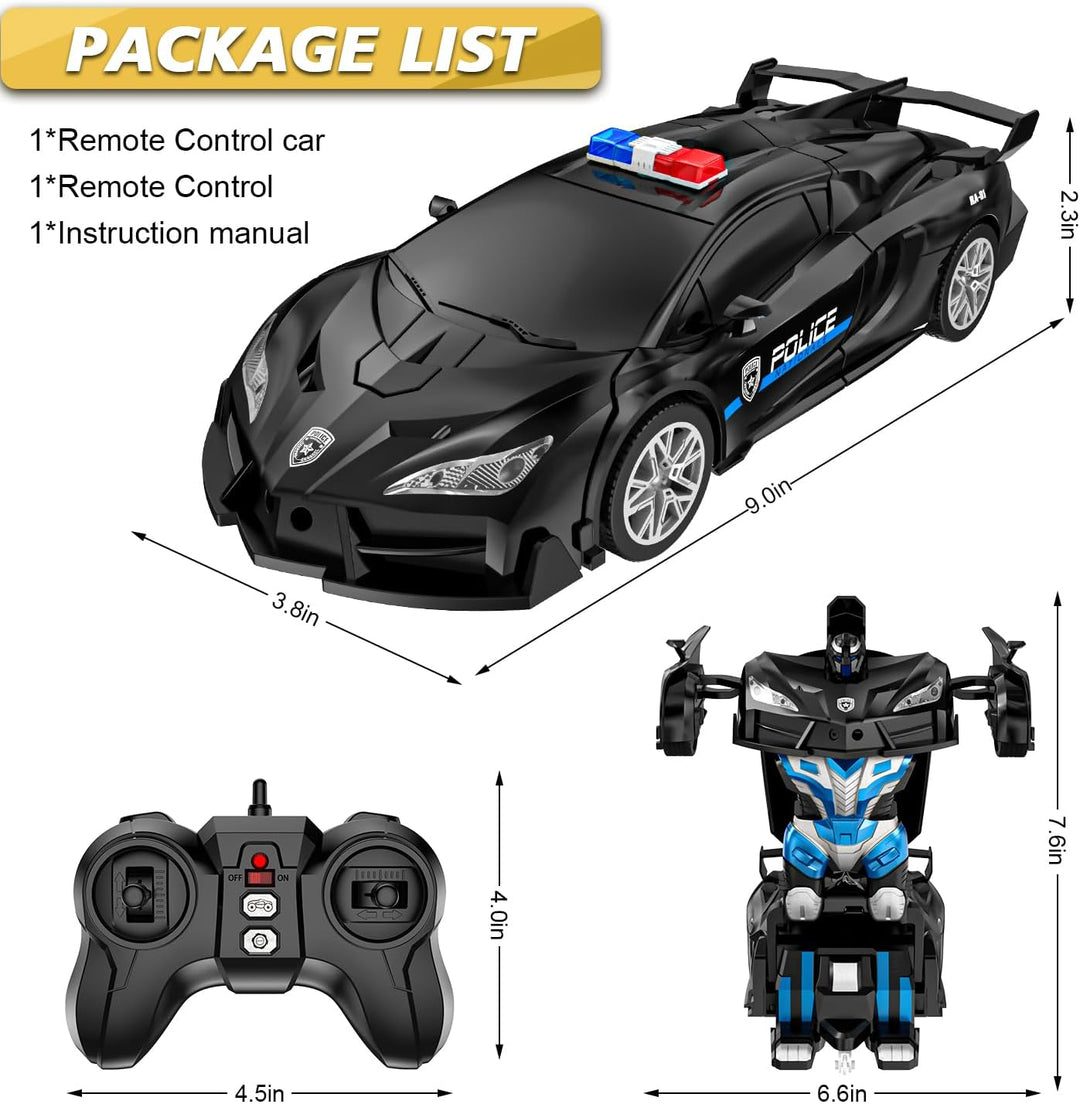 Coche de control remoto con transformación de un botón, autos RC qu...