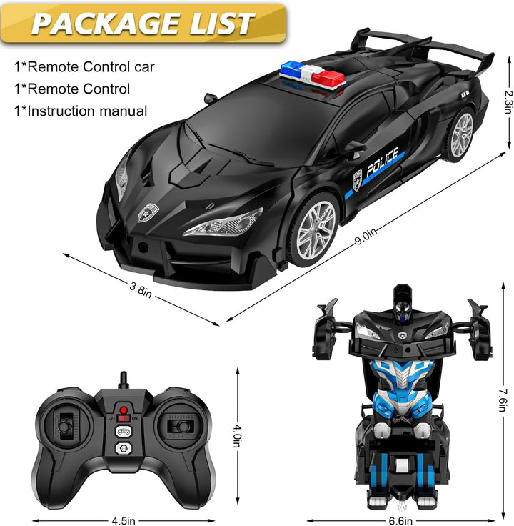 Coche de control remoto con transformación de un botón, autos RC qu...