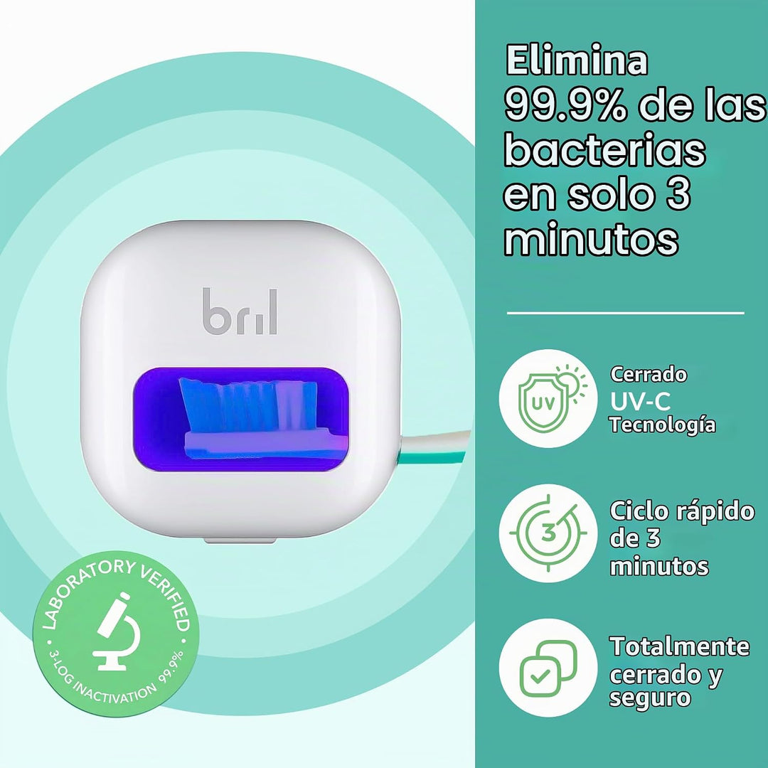 Bril Desinfectante para cepillos de dientes UVC, limpiador portátil...