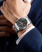 Reloj OLEVS para Hombre Original Analógico de Cuarzo Negocios Reloj de Pulsera de Lujo para Hombre Impermeable Acero Inoxidable Fecha Moda Vestir Casual Estilizado Cronógrafo Diseño reloj para Hombre