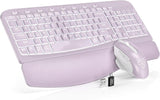 SABLUTE Combo de teclado y mouse inalámbricos, onda ergonómica con...