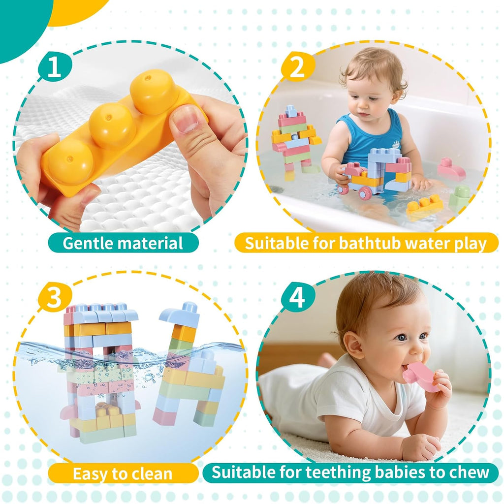 Mega bloques multicolores para niños pequeños de 1 a 3 bloques de