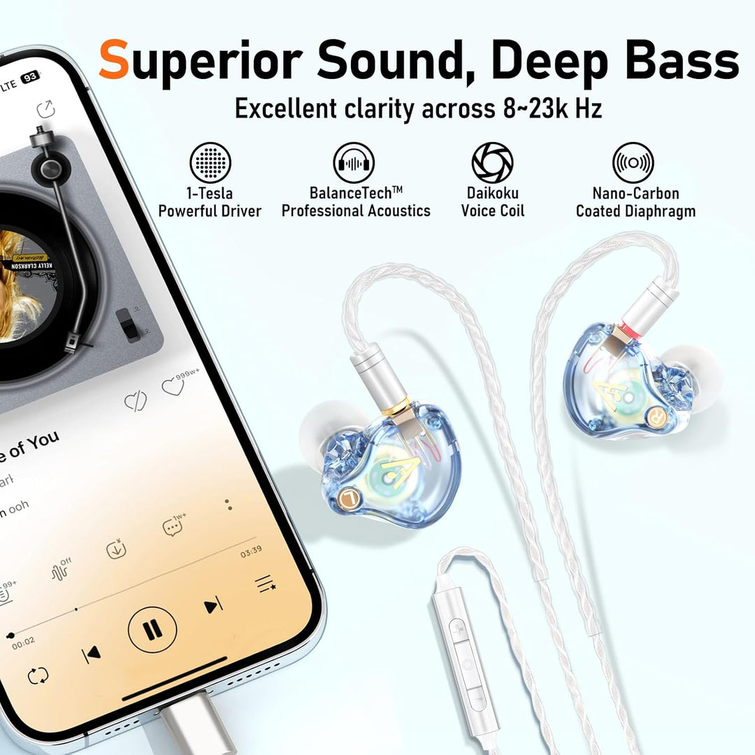 Vibes - Auriculares con cable 202M - Auriculares HiFi in Ear Monito...