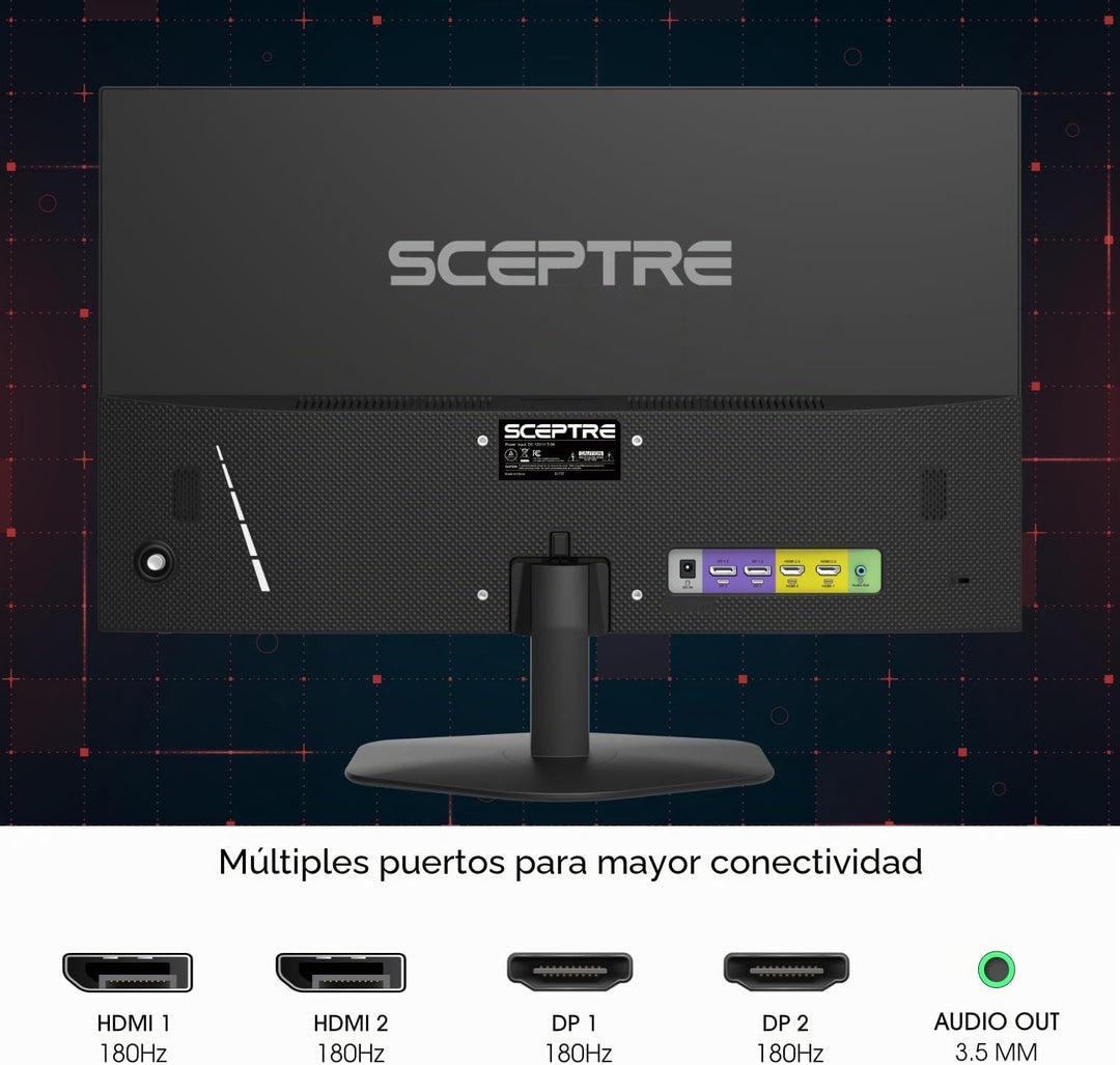 Sceptre - Monitor de juegos Prime de 27 pulgadas DisplayPort x2 180...