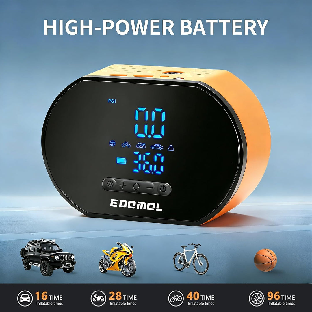 EDOMOL Compresor de aire portátil para inflado de neumáticos, bomba...