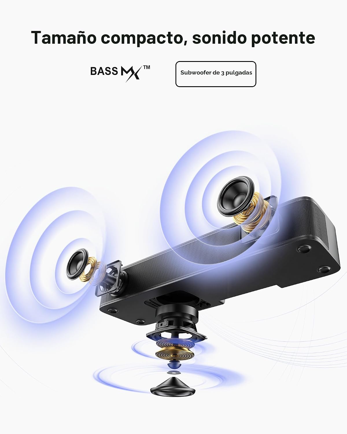 Barra de sonido ULTIMEA 2.1ch Subwoofer incorporado, sistema de cine en