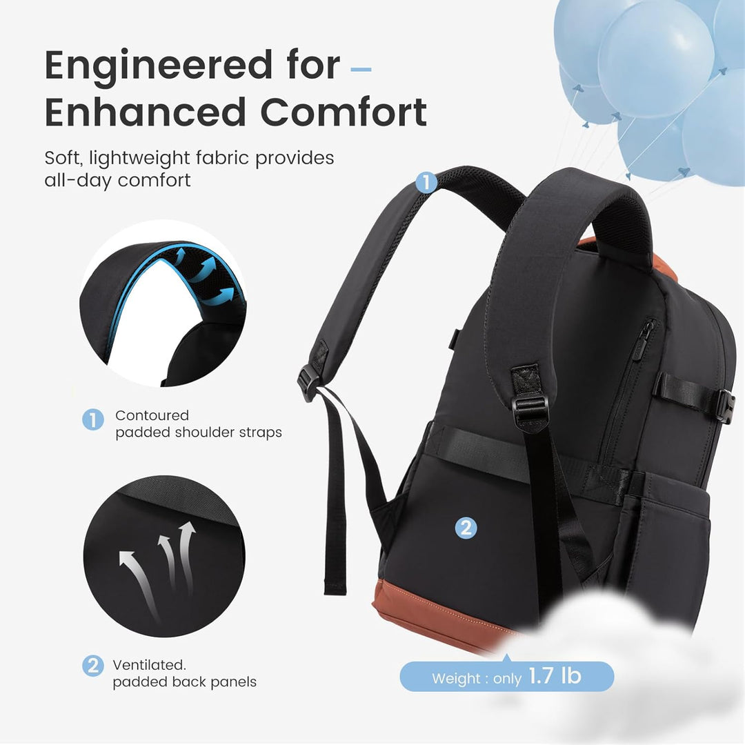 LOVEVOOK Mochila para laptop para mujer con bolsillo gigante para v...