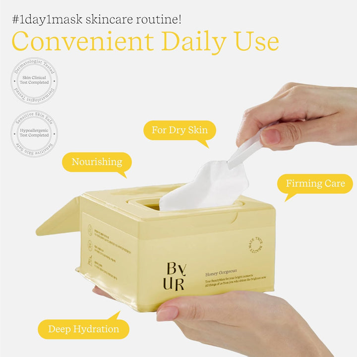 ByUR Honey Gorgeous Daily Aqua Serum Mask (30 unidades) Máscara fac...