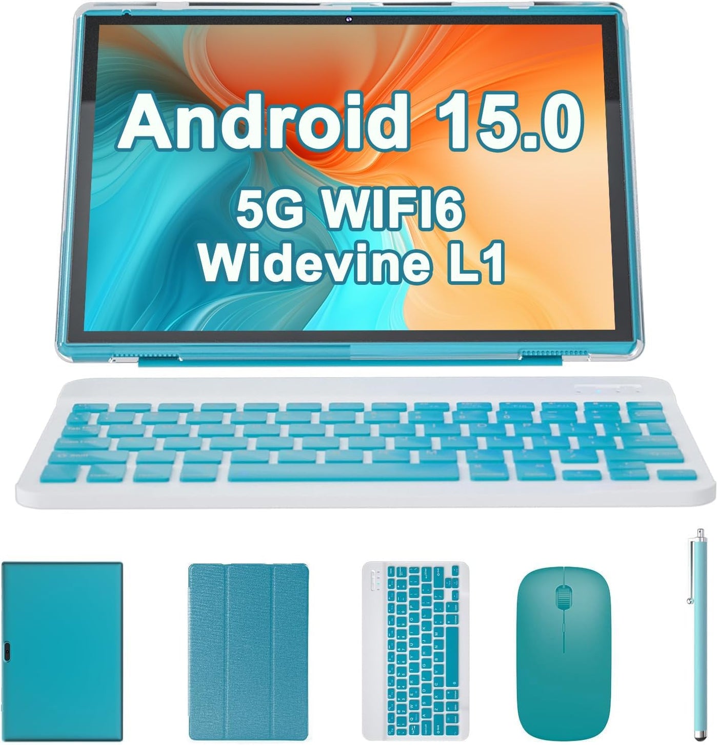Tablet 2 en 1 con funda para teclado y ratón, tableta de 10 pulgada...