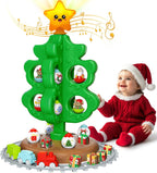Árbol de Navidad para niños mejorado con estrella en la parte superior con luz, sonido y música, juego de tren de juguete alrededor del árbol para niños de 3 a 5 años, decoración funcional para