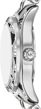 Reloj para mujer Michael Kors Lexington de tres manecillas con estampado animal en acero inoxidable (Modelo: MK7640)