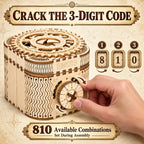 ROKR Caja del Tesoro Mecánica Rompecabezas 3D de Madera Modelo DIY Rompe-Cabezas Mental Proyectos para Adultos Edad 14+ Regalo de Cumpleaños Juguetes Educativos Rompecabezas de Madera para Adultos