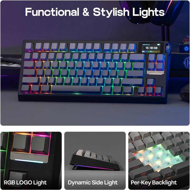 EPOMAKER G84 PRO Teclado mecánico inalámbrico, 75% teclado para jue...