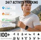 Reloj inteligente para mujeres y hombres, rastreador de fitness HD de 1.83 pulgadas (respuesta/hacer llamadas) con monitor de frecuencia cardíaca 24/7/sueño/SpO2, resistente al agua IP68, más de 100