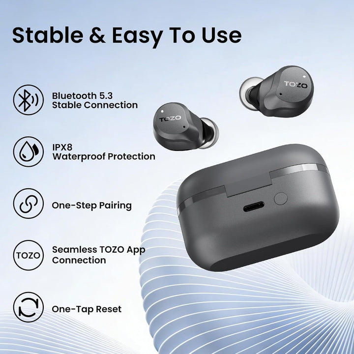 TOZO NC9 Auriculares inalámbricos híbridos con cancelación activa d...