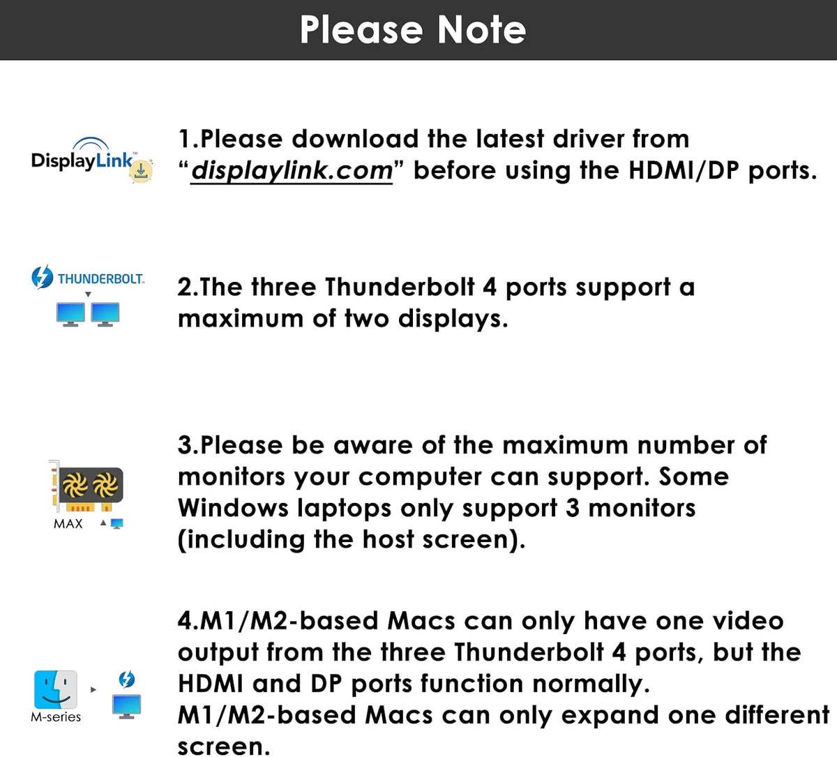 WAVLINK Tecnología de integración Thunderbolt 4, TB4 y DisplayLink