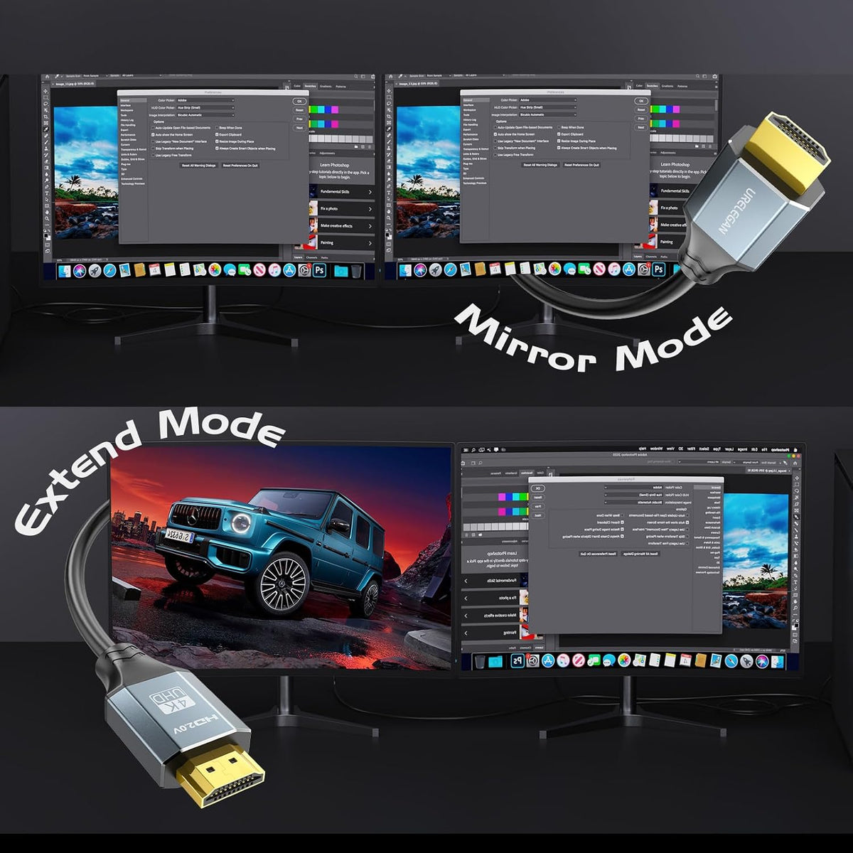 Paquete de 4 cables HDMI de 6 pies