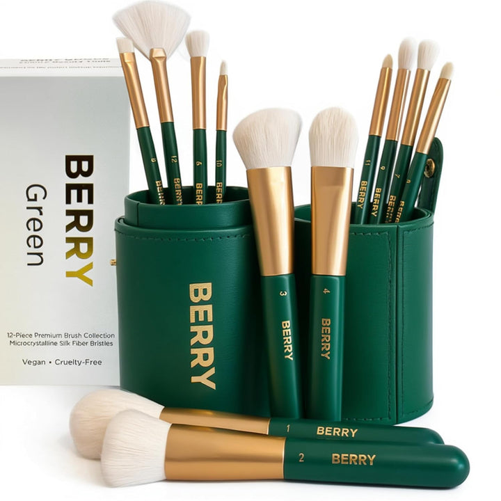 BERRY GOODS Juego de brochas de maquillaje de 12 piezas con fibras...