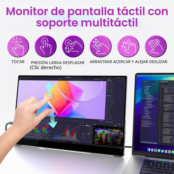 cocopar Monitor portátil con pantalla táctil de 15.6 pulgadas 1080P...