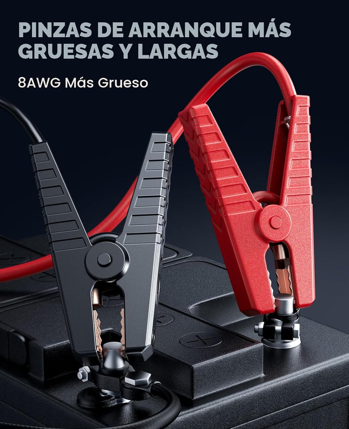 TREKURE Arrancador de batería de coche 8000A 26800mAh, arrancador de coche portátil para todos los motores de gasolina y diésel de 12L, banco de energía y puente de batería, batería portátil de coche