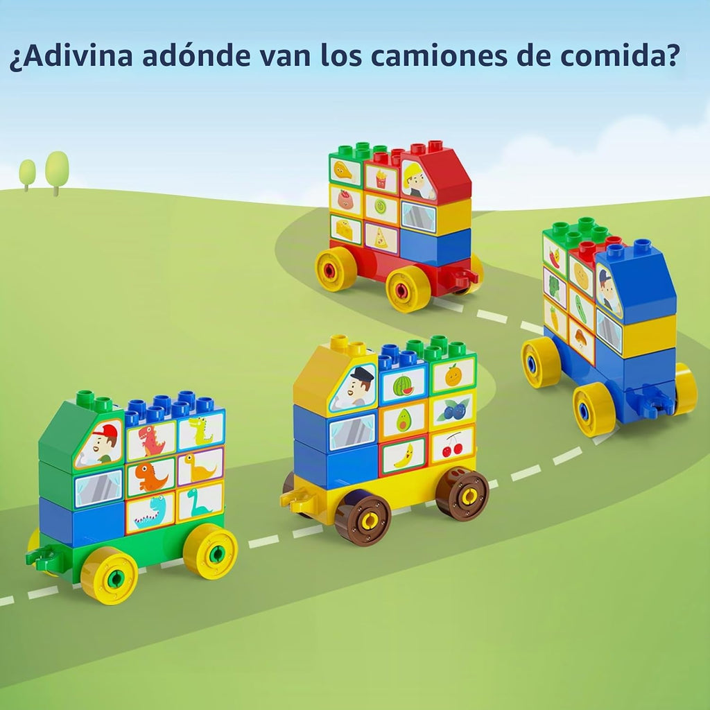Building Blocks Set para Toddlers 3-5 con Cars & Train Theme
