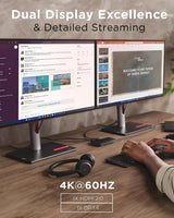 Lenovo Base de viaje USB-C de doble pantalla con adaptador de corri...