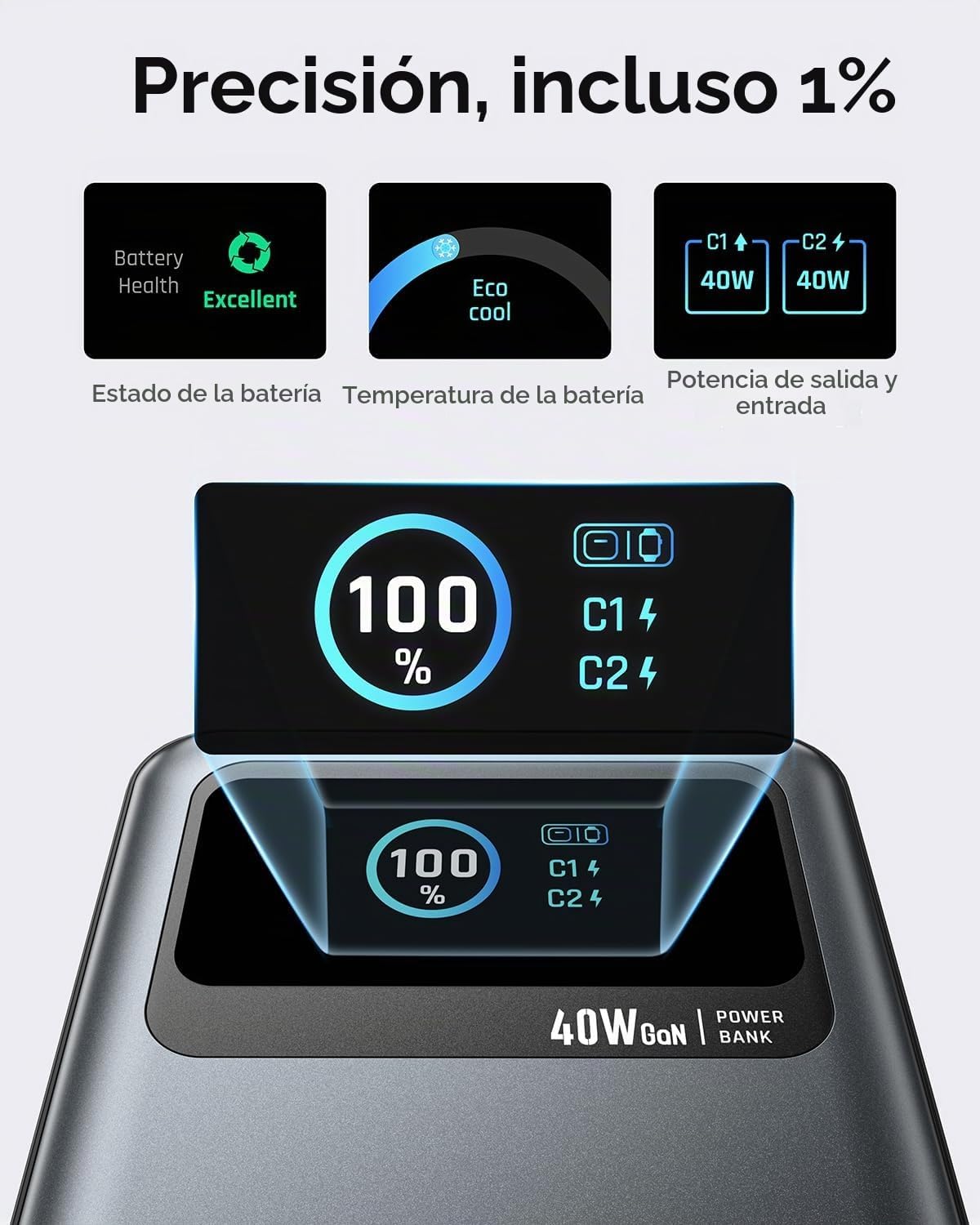 MOKiN Banco de energía 3 en 1, cargador portátil de 10000 mAh 40 W...
