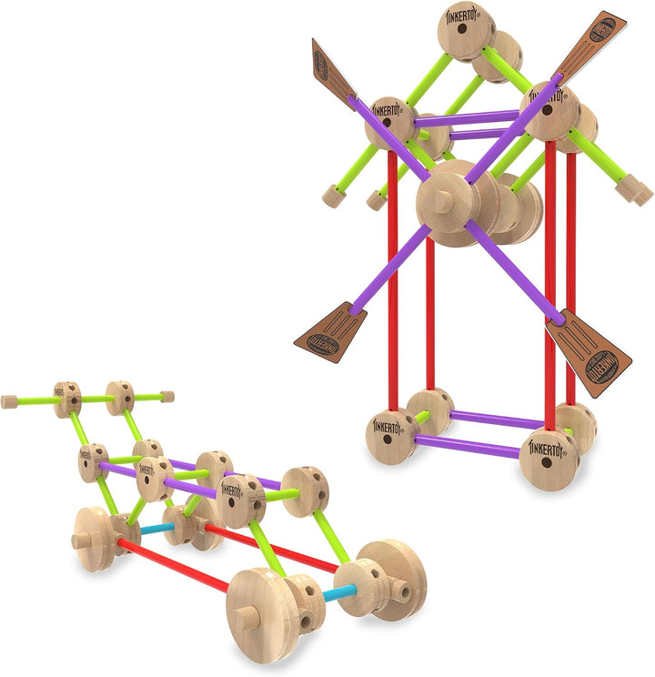 Tinkertoy - Juego de construcción retro de lata - 85 piezas