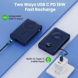 Cargador portátil magnético 6 en 1 para iPhone con cables integrado...