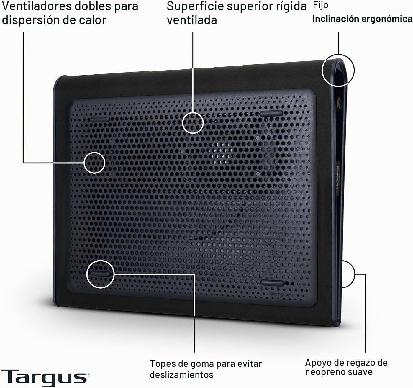 Targus Alfombrilla de Enfriamiento para Regazo con Doble Ventilador...