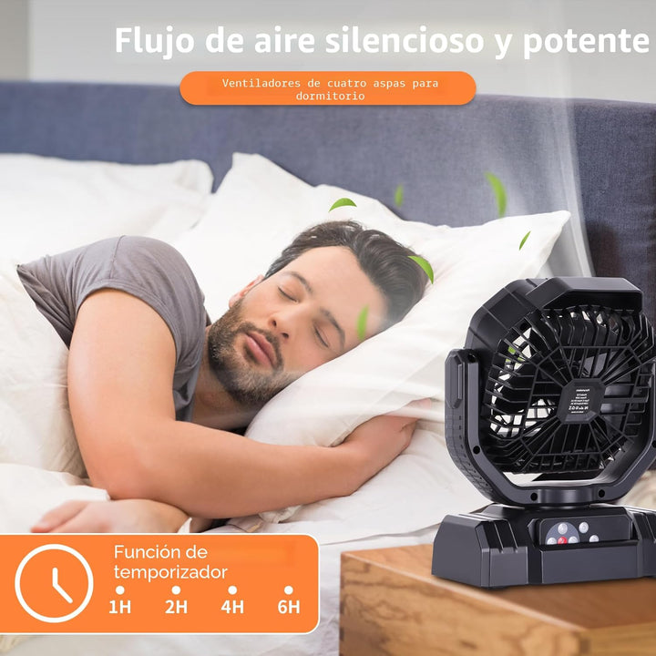AVV Ventilador de camping recargable portátil de alta velocidad de...