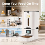 Comedero Automático para Gatos 7L, Dispensador de Comida 9 Comidas/Día para Gatos y Perros Pequeños
