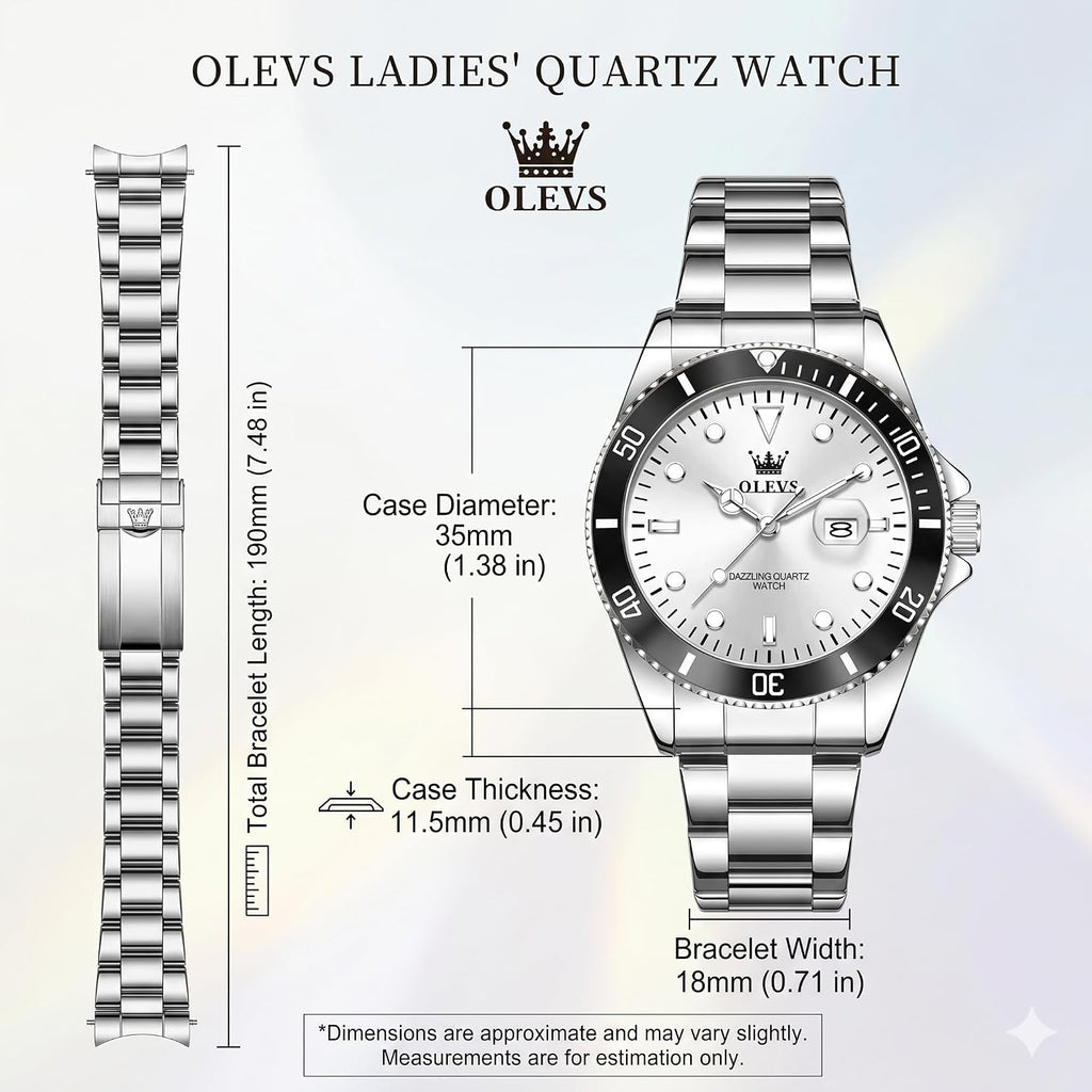 OLEVS Reloj de moda impermeable de lujo para mujer