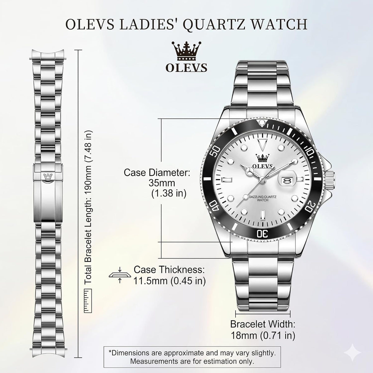 OLEVS Reloj de moda impermeable de lujo para mujer