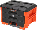 Klein Tools 54823MB MODbox Organizador de caja de herramientas de 3 cajones, almacenamiento de herramientas resistente, módulo apilable, capacidad de 50 libras