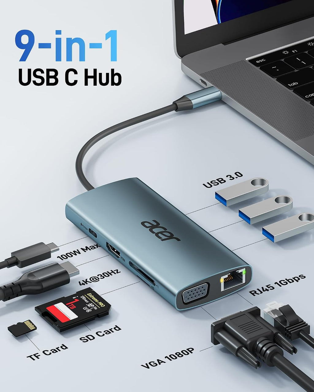 Acer, ODK390, hub USB 3.0