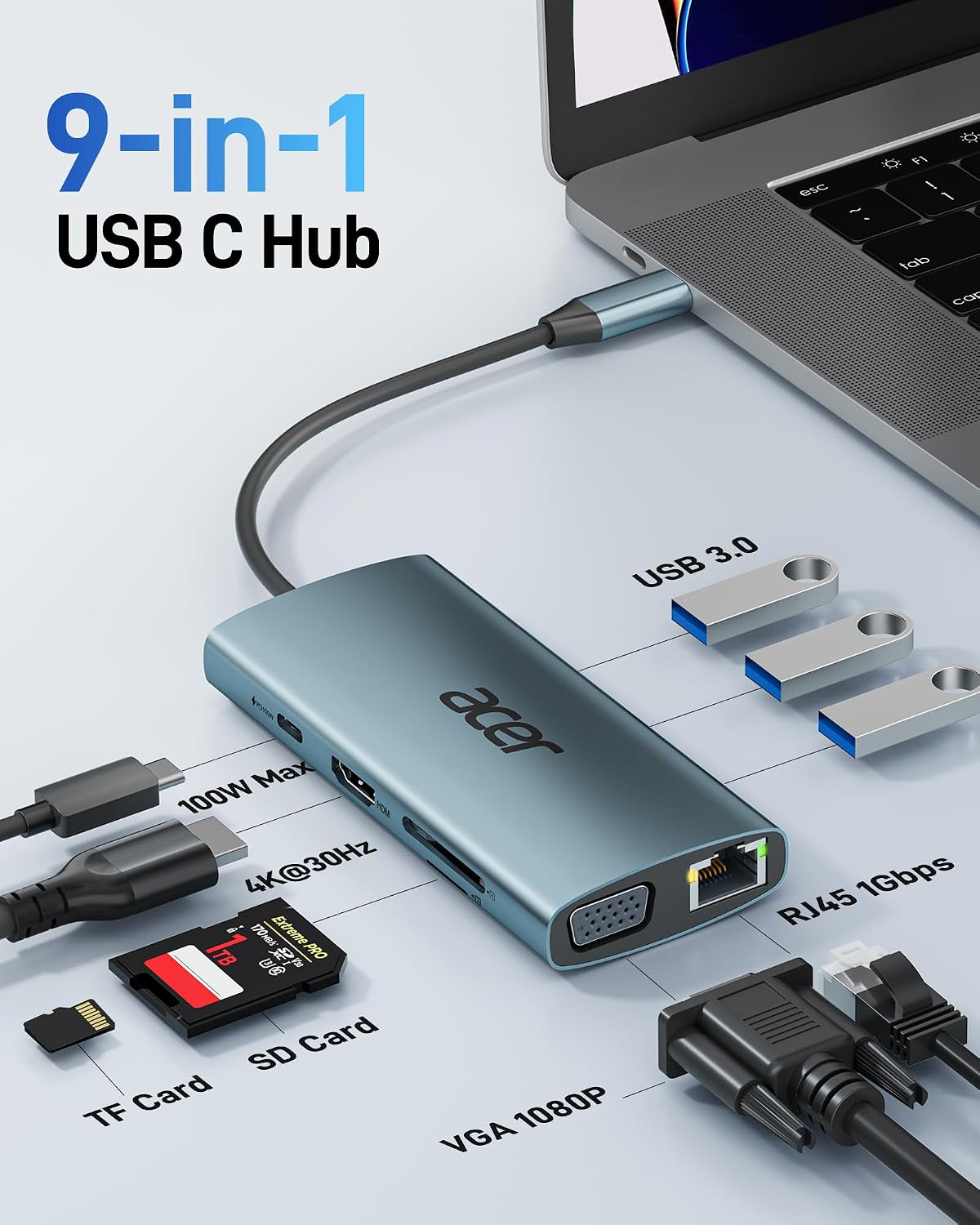 Acer, ODK390, hub USB 3.0