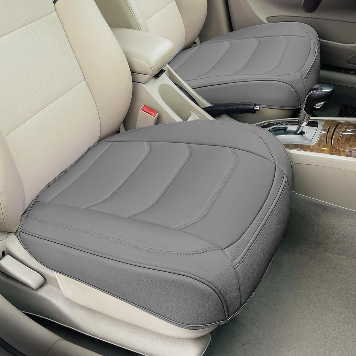Funda de Asiento de Automóvil para Lujo y Comodidad - Cuero PU, Antideslizante, Protección de Envoltura Completa con Bolsillo de Almacenamiento para Cojín Inferior - Ajuste Universal para el
