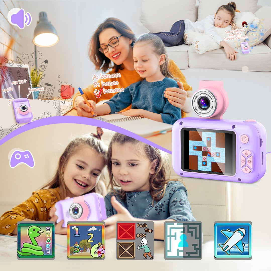 ARNSSIEN Cámara para niños, cámara digital de juguete para niños pe...