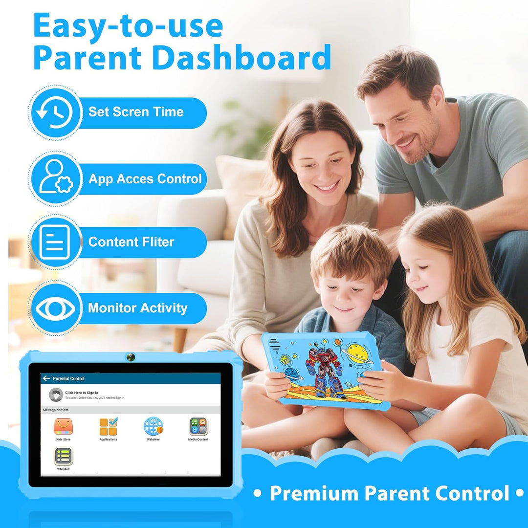 YINOCHE Tableta Android para niños de 7 pulgadas para niños de 3 a...