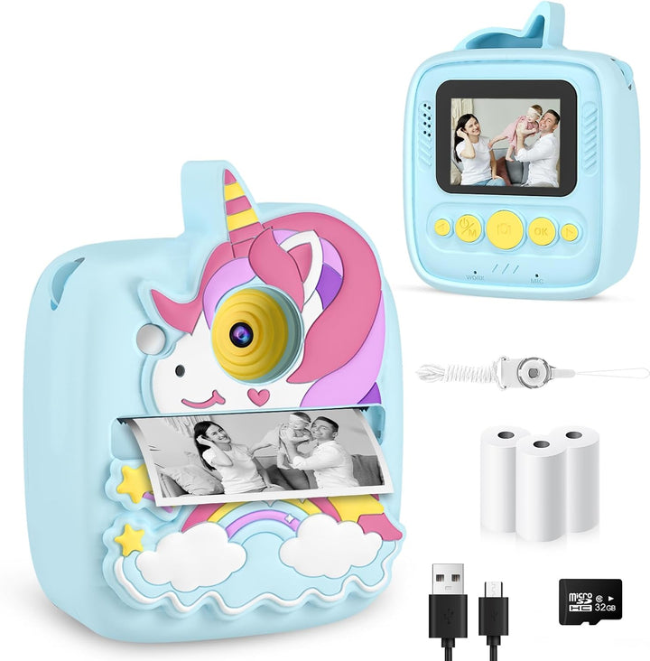 Cámara para Niños Impresión Instantánea, Regalos de Navidad y Cumpl...