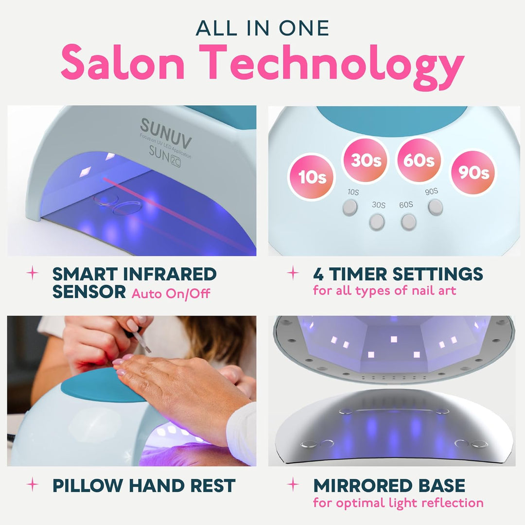 SUNUV lámpara LED UV para uñas, luz LED UV para esmalte de uñas de...